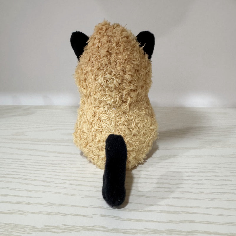 ELAINREN Kawaii Peanut Shape Cat Plush Toy Cuddle Peanut Kitten Stuffed Gifts/12cm