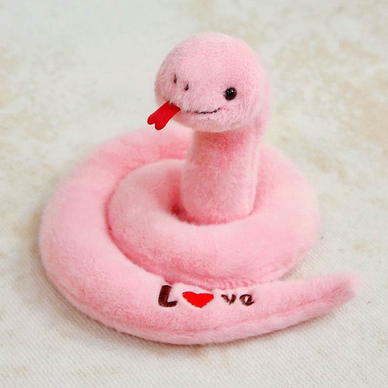 ELAINREN Stuffed Couple Snake Gifts for Wedding Party, Cute Pair of Green Snake and Pink Snake Plush Toy/18cm