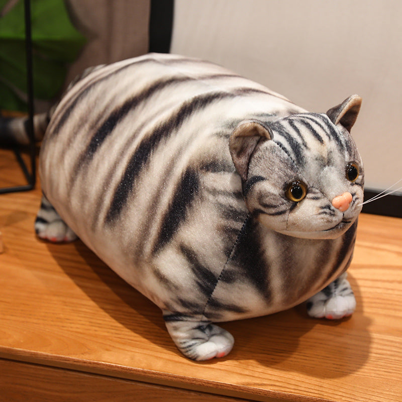 ELAINREN Realistic Fat Orange Cat Stuffed Animals Toy Ultra-Soft Tabby Kitten Plush Large Pillow