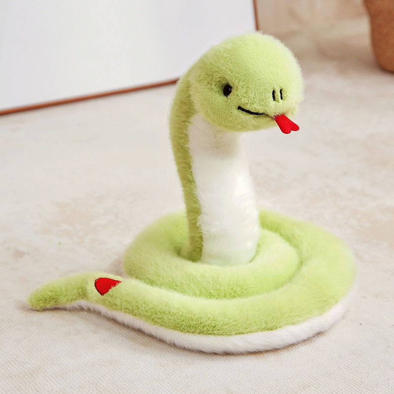 ELAINREN Stuffed Couple Snake Gifts for Wedding Party, Cute Pair of Green Snake and Pink Snake Plush Toy/18cm
