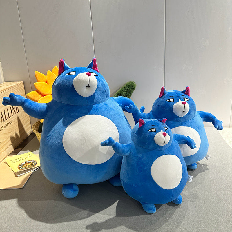ELAINREN Special Blue Cat Stuffed Chubby Kitten Toy/35cm