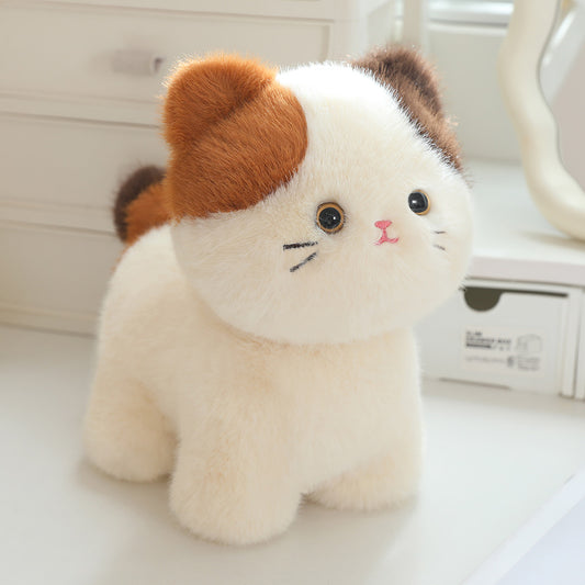 ELAINREN Mini Calico Kitten Stuffed Cat Plush Toy Gifts/30cm