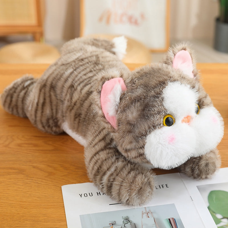 ELAINREN Realistic Weighted Cat Stuffed Animal,Soft Kawaii Kitty Plush Toy Gift/30cm