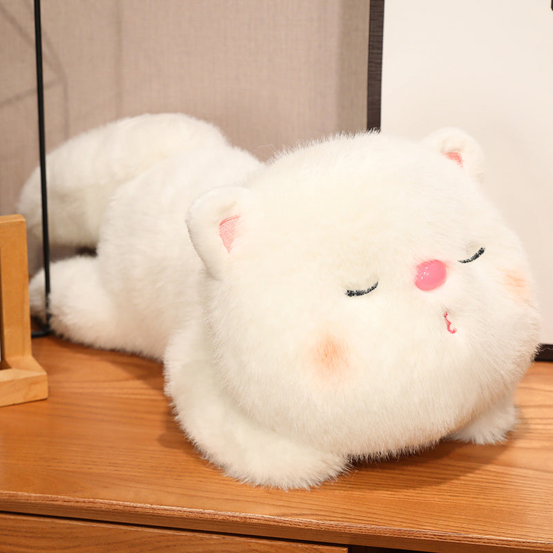 ELAINREN Cuddly Gray Kitten Stuffed White Cat Plush Toy Pillow Decor Gifts/45cm