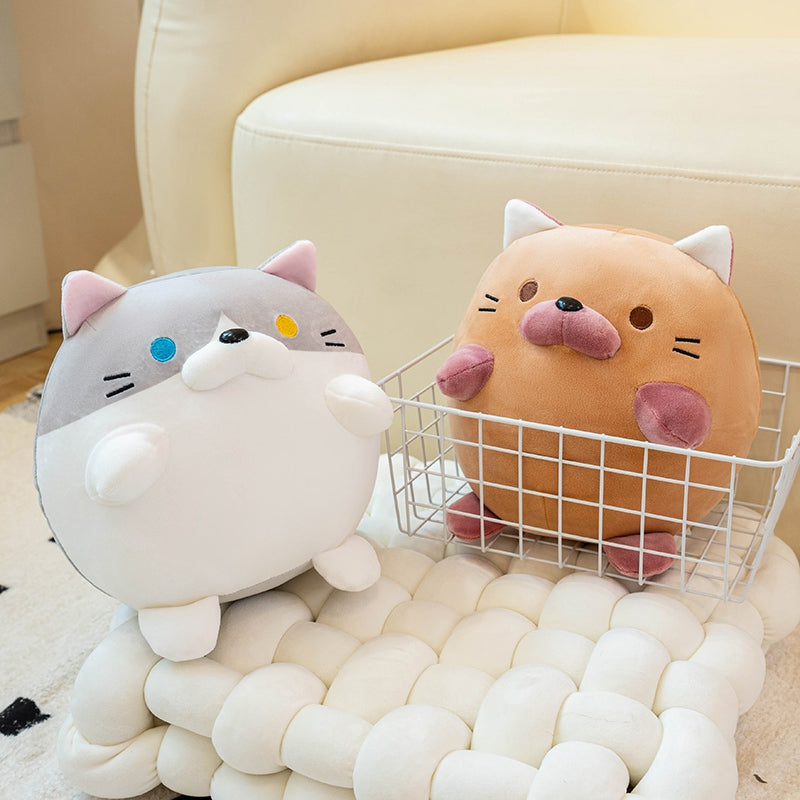 ELAINREN Super Soft Round Cat Stuffed Pillow Decor Gifts for Kids