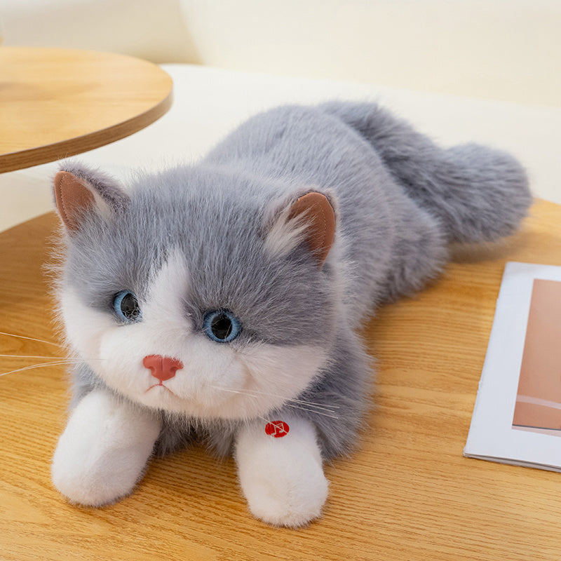 ELAINREN Lifelike Cat Plush Toy Realistic Kitten Stuffed Animals Doll Gifts/45cm