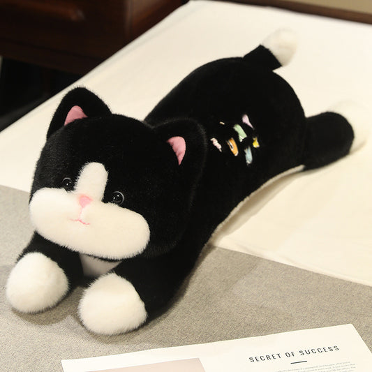 ELAINREN Black Cat Plush Toy Pillow Soft Kitten Stuffed Toy Cushion Decor Gifts/60cm