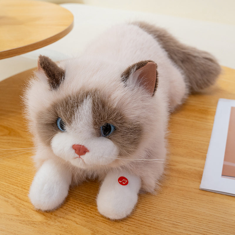 ELAINREN Lifelike Cat Plush Toy Realistic Kitten Stuffed Animals Doll Gifts/45cm