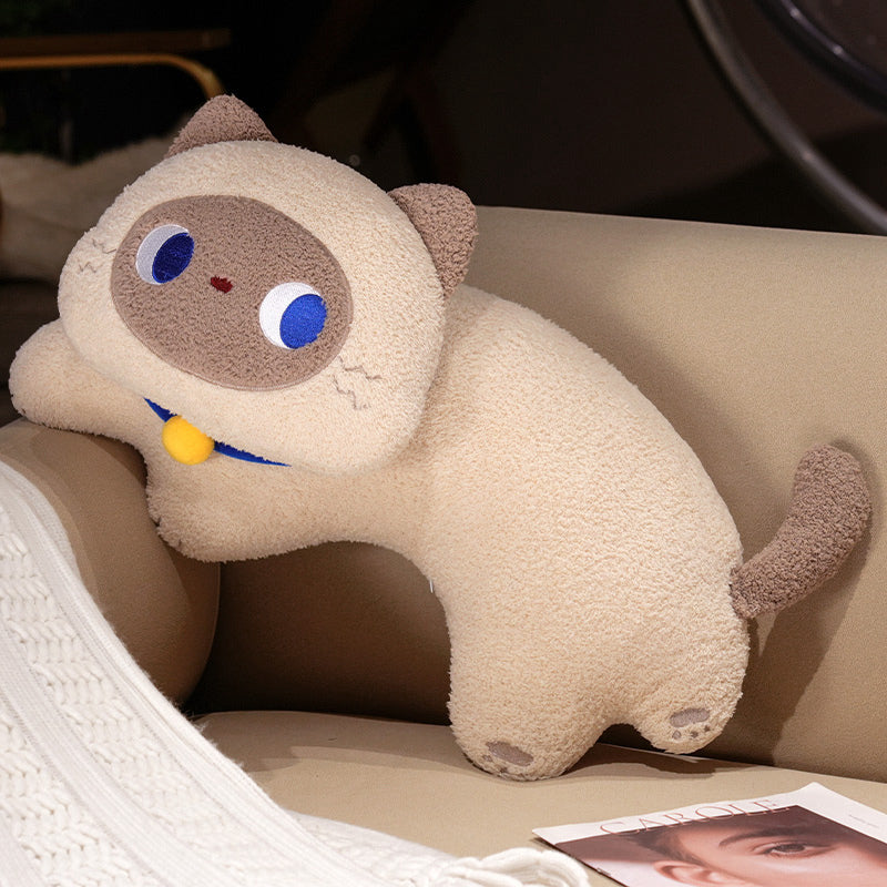 ELAINRE Soft Cat Shape Plush Toy Pillow Stuffed Kitten Doll  Cushion/50cm