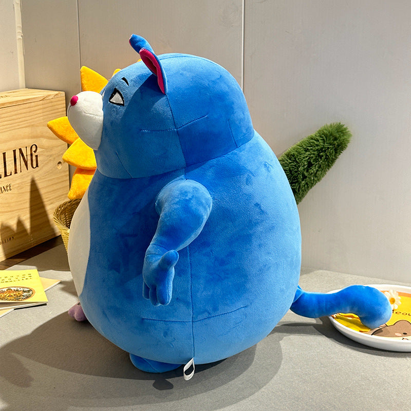 ELAINREN Special Blue Cat Stuffed Chubby Kitten Toy/35cm
