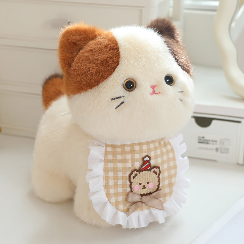 ELAINREN Mini Calico Kitten Stuffed Cat Plush Toy Gifts/30cm