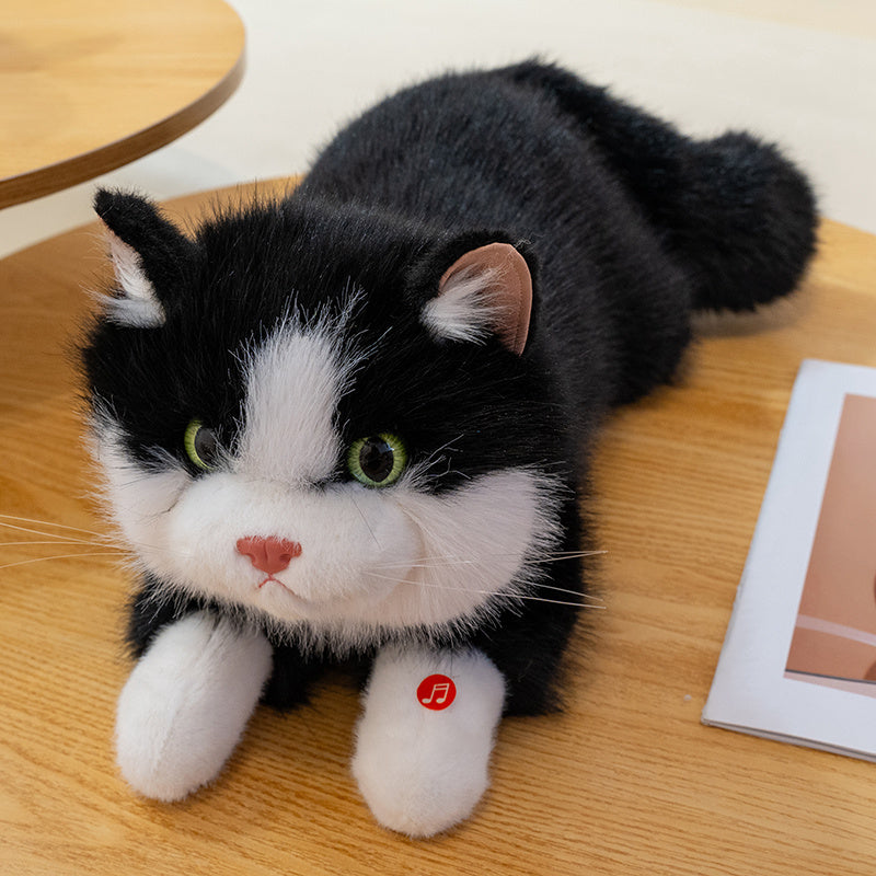 ELAINREN Lifelike Cat Plush Toy Realistic Kitten Stuffed Animals Doll Gifts/45cm