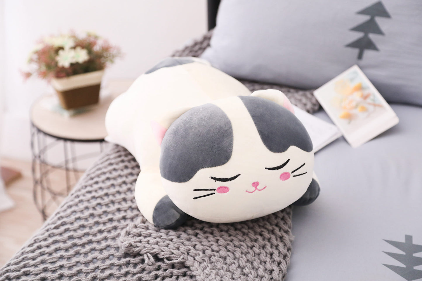 ELAINREN Super Soft Calico Cat  Plush Soft Pillow/23.6‘’