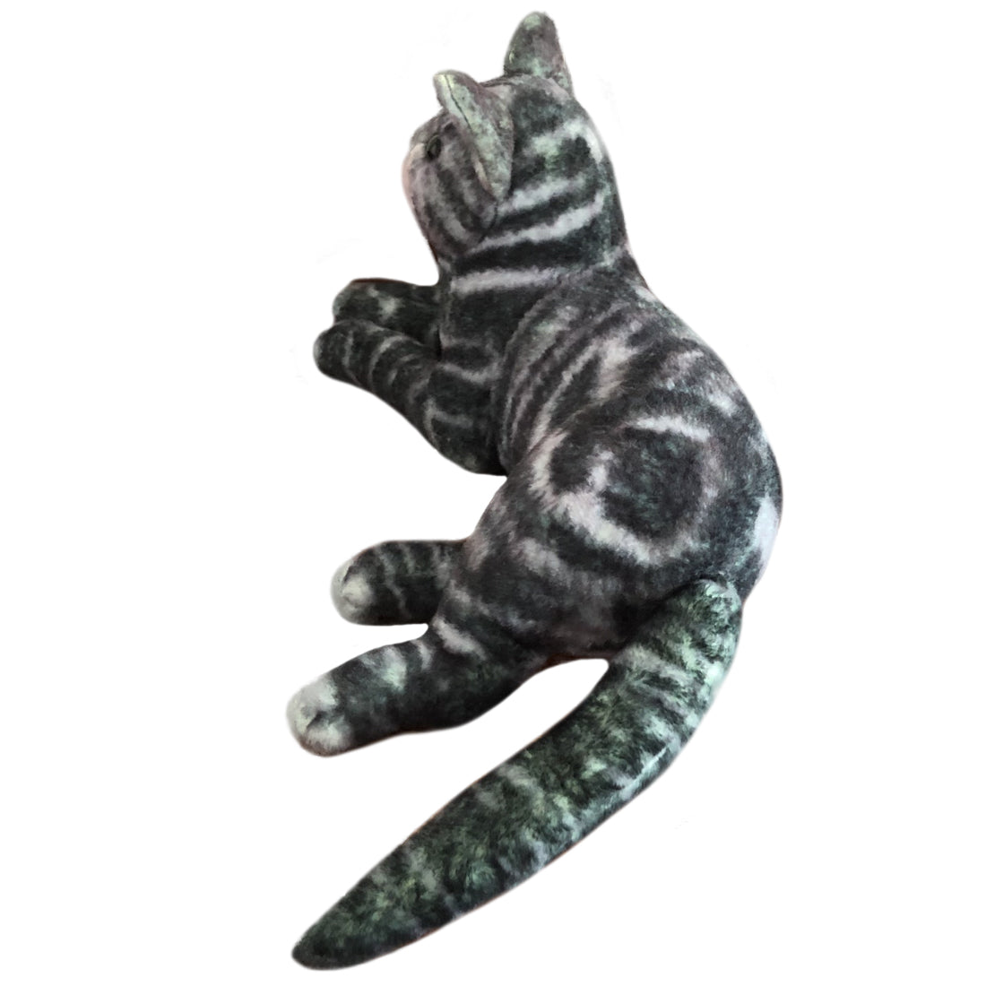 ELAINREN Realistic Black Tabby Cat Plush Toy