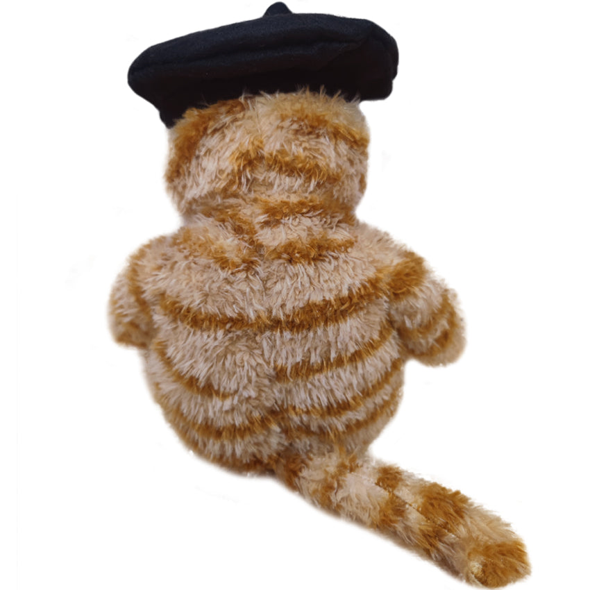 ELAINREN Fashion Stuffed Grafield Wearing French Beret hat and Sunglassesr/11.8''