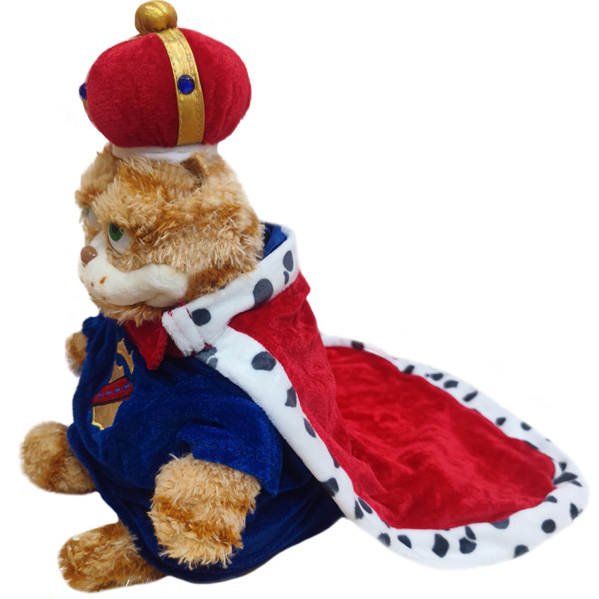 ELAINREN Stuffed Garfield King Cute Orange Kitten Cat Wearing King Costume/11.8‘’