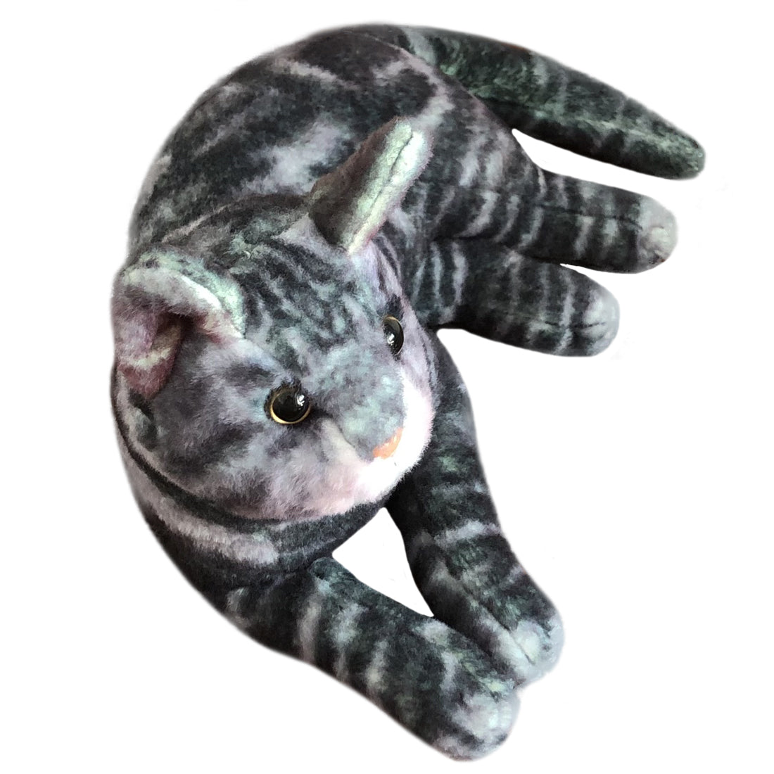 ELAINREN Realistic Black Tabby Cat Plush Toy