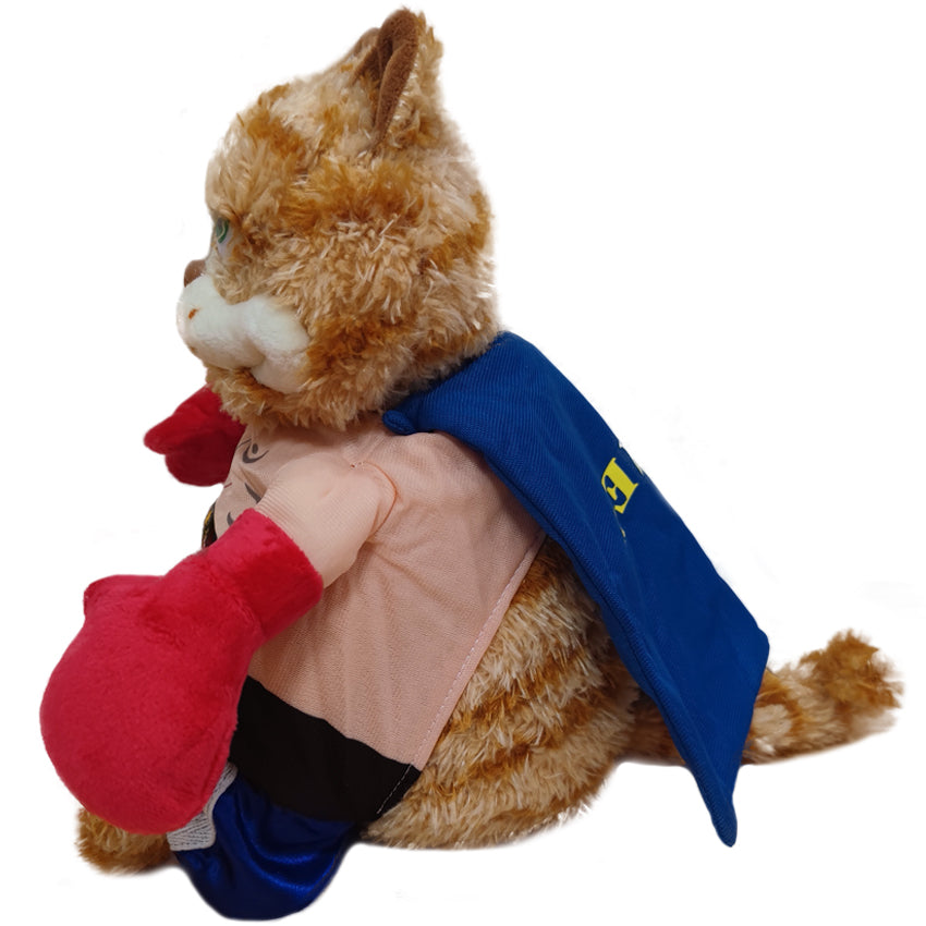 ELAINREN Stuffed Boxing Garfield Cat Toy,Cute Plush Orange Kitten Wearing Boxing Uniform/11.8''