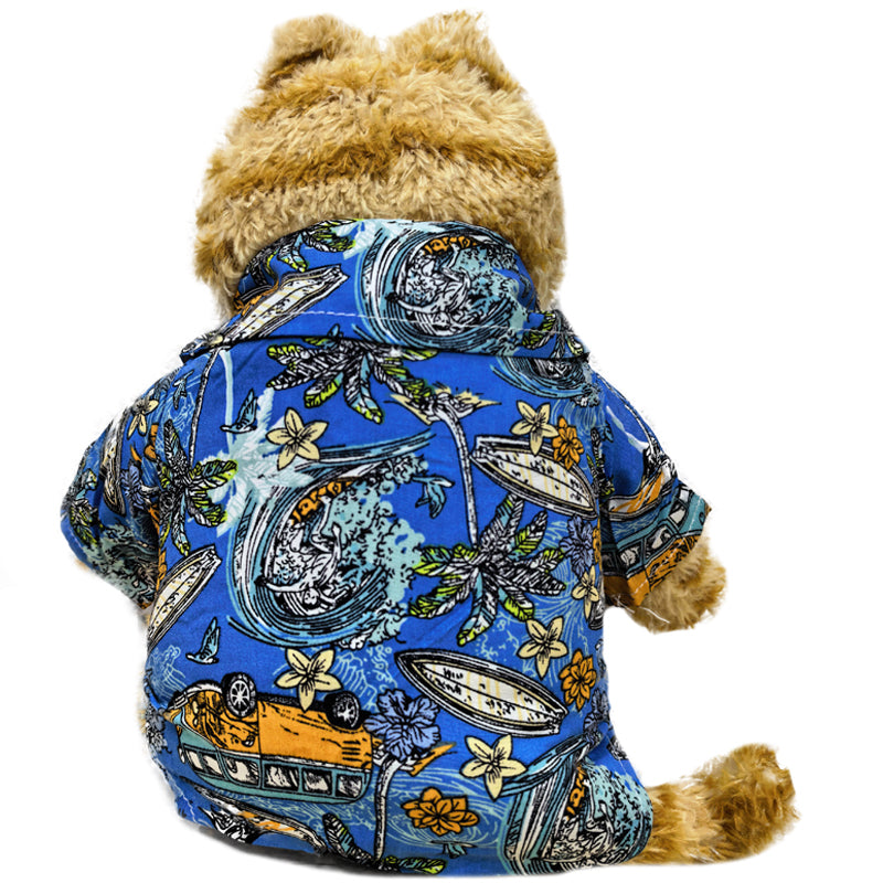 ELAINREN Stuffed Garfield Cat On Holiday Plush Fat Orange Cat Wearing Floral Shirt/11.8‘’
