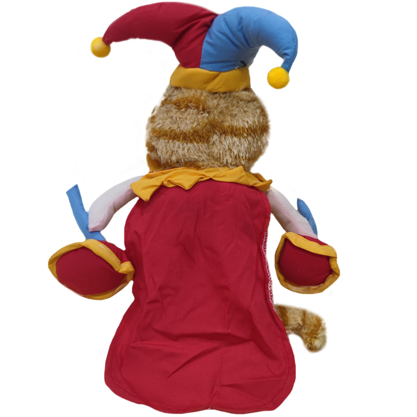 ELAINREN Clown Garfield Plush Toy Crazy Orange Plushie Cat Wearing Clown Costume/11.8''