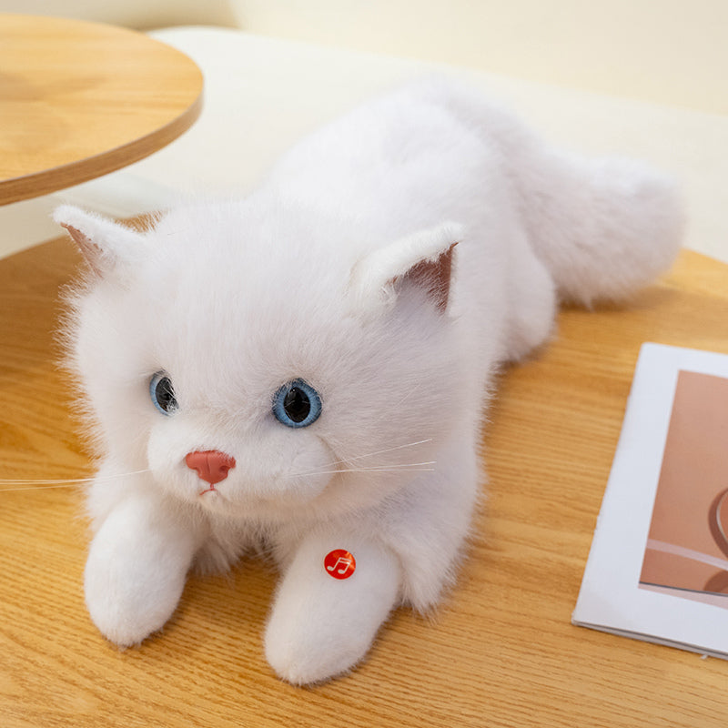 ELAINREN Lifelike Cat Plush Toy Realistic Kitten Stuffed Animals Doll Gifts/45cm