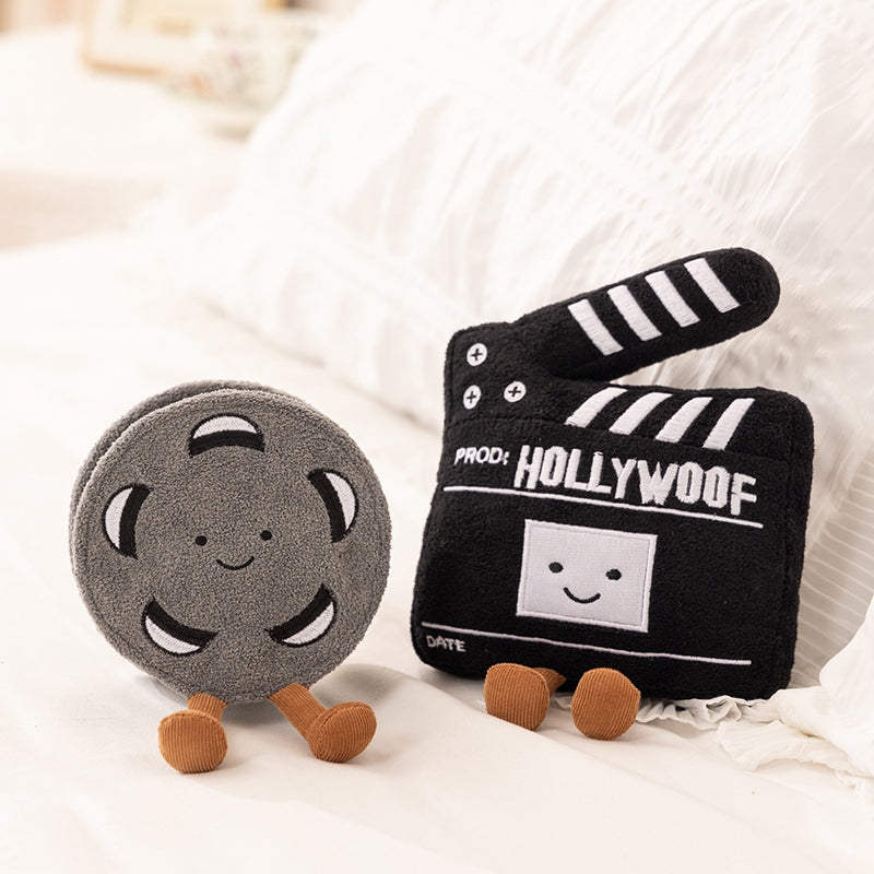 ELAINREN 5Pcs Cinema Pretend Plush Set(3D Glasses/Popcorn/Clapperboard/Soda/Film reel)