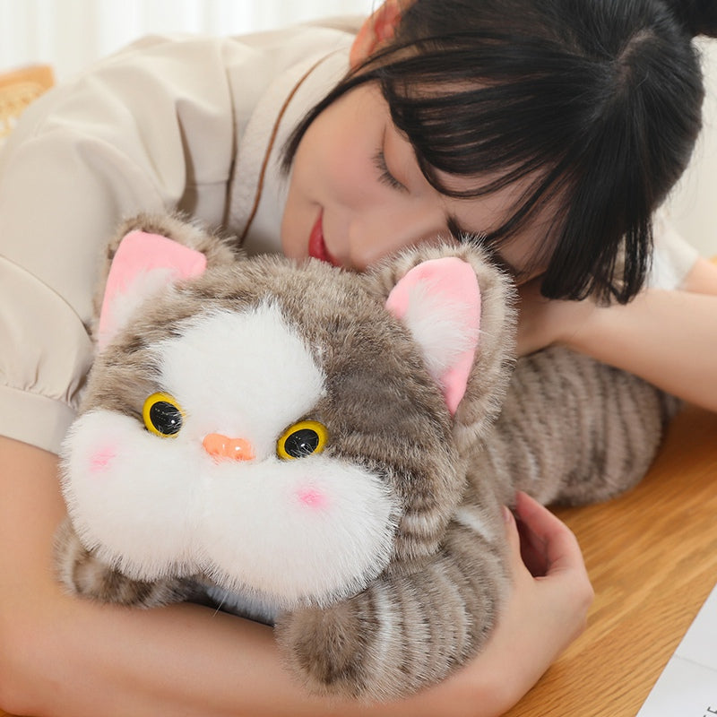 ELAINREN Realistic Weighted Cat Stuffed Animal,Soft Kawaii Kitty Plush Toy Gift/30cm