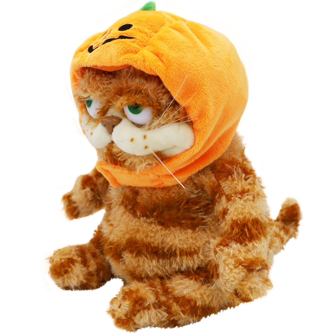 ELAINREN Halloween Garfield Plush Toy Fat Orange Cat with Pumpkin Hat-30cm