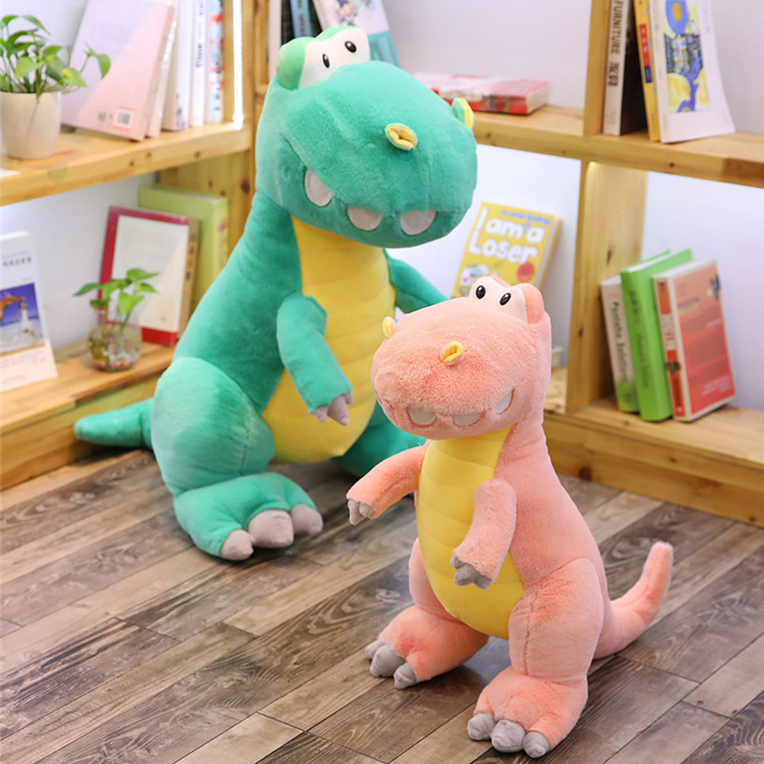 ELAINREN Green Dinosaur Stuffed Gift Big Standing T-rex Dino Plush Toy/25.6Inch