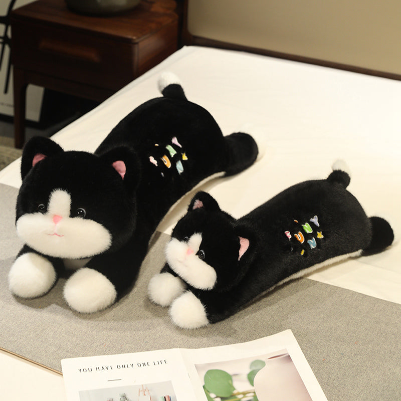 ELAINREN Black Cat Plush Toy Pillow Soft Kitten Stuffed Toy Cushion Decor Gifts/60cm