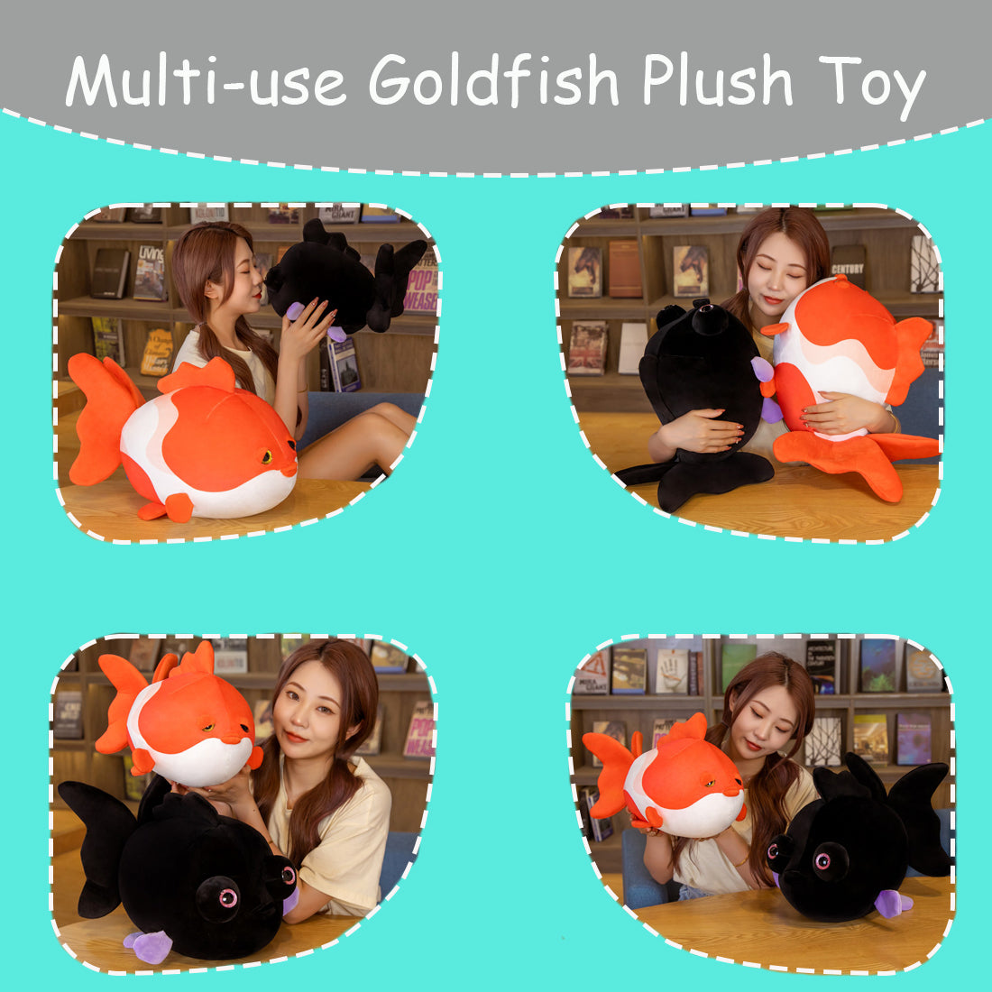 ELAINREN Simulation Goldfish Stuffed Decor Pillow Realistic Koi Plush Carp Soft Home Cushion/19.6''