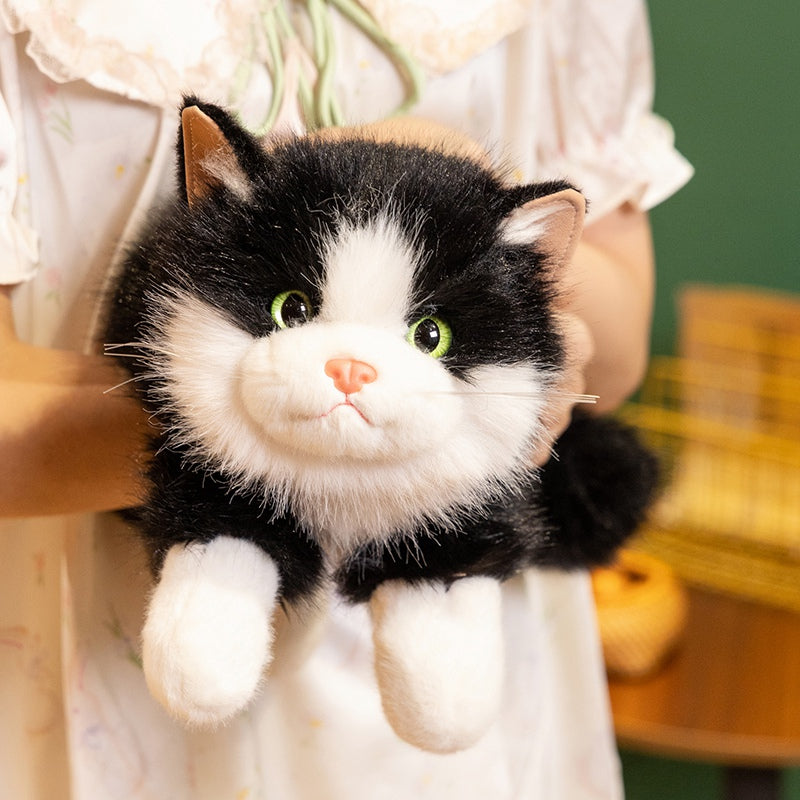 ELAINREN ELAINREN Simulation Black Ragdoll Cat Stuffed Animal Lifelike Kitten Cat Plush Toy Gifts/43cm