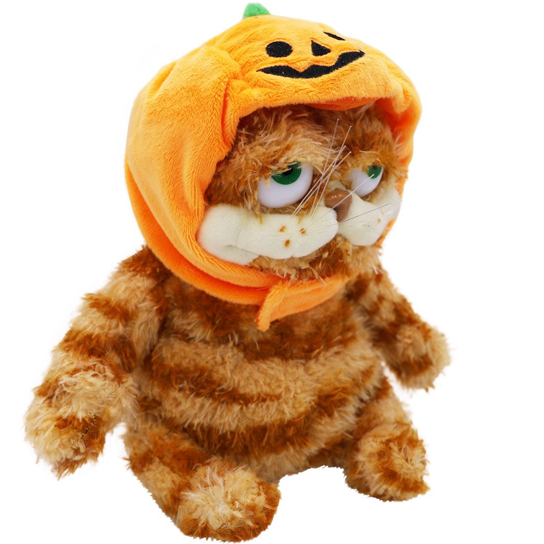 ELAINREN Halloween Garfield Plush Toy Fat Orange Cat with Pumpkin Hat-30cm