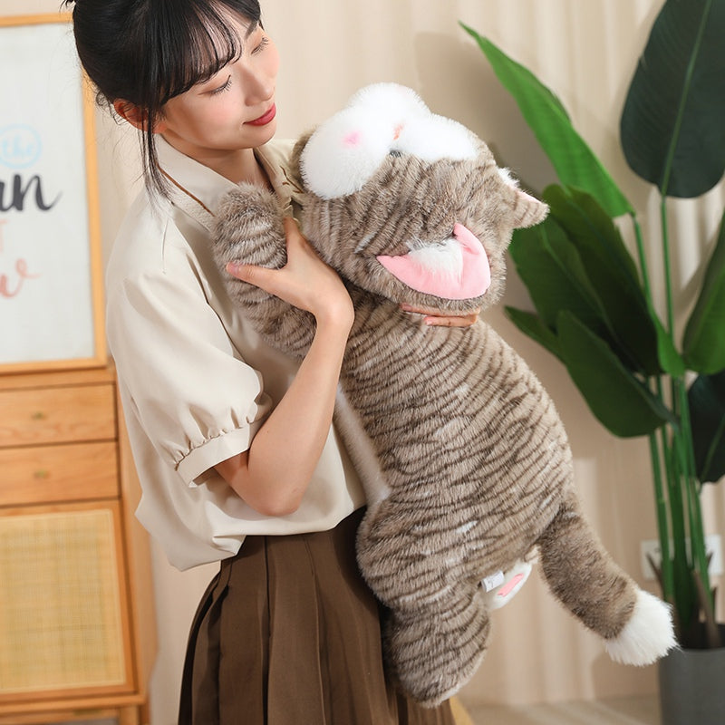 ELAINREN Realistic Weighted Cat Stuffed Animal,Soft Kawaii Kitty Plush Toy Gift/30cm