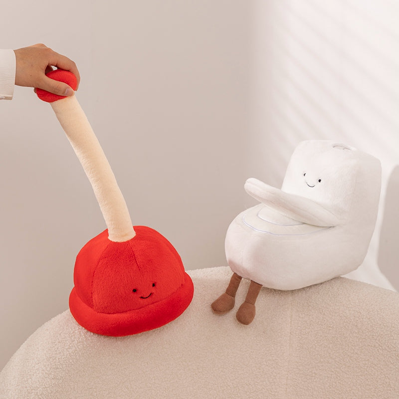 ELAINREN Creative Plush Toilet Toy Stuffed Toilet Paper Doll Cute Toilet Scraper Plushie Poop Gifts