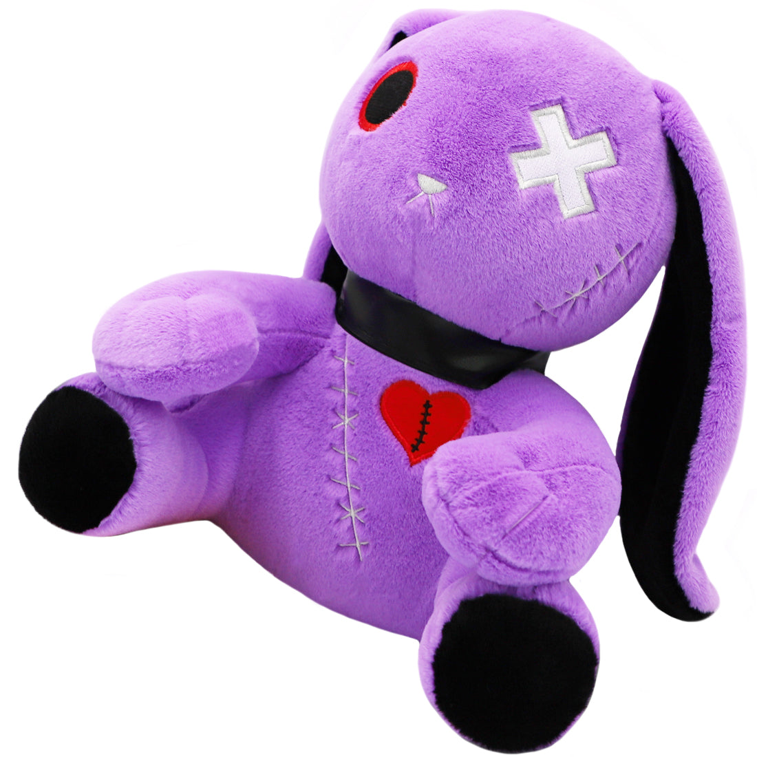 ELAINREN Gothic Purple Rabbit Plush Crazy Bunny Toy Halloween Dreadful Bunny Stuffed Easter Pillow/11.8Inch
