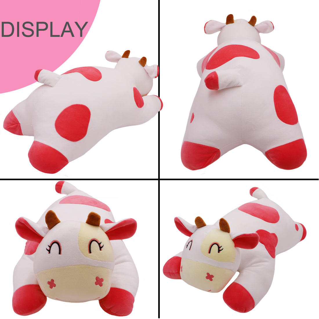 ELAINREN Soft Hugging Cow Plush Body Pillow-23.6Inch