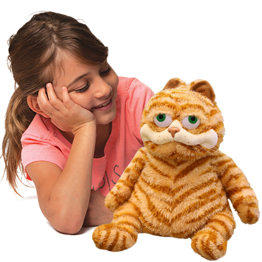 ELAINREN Halloween Garfield Plush Toy Fat Orange Cat Plush Fat Kitten Stuffed Animals Dolls-30cm