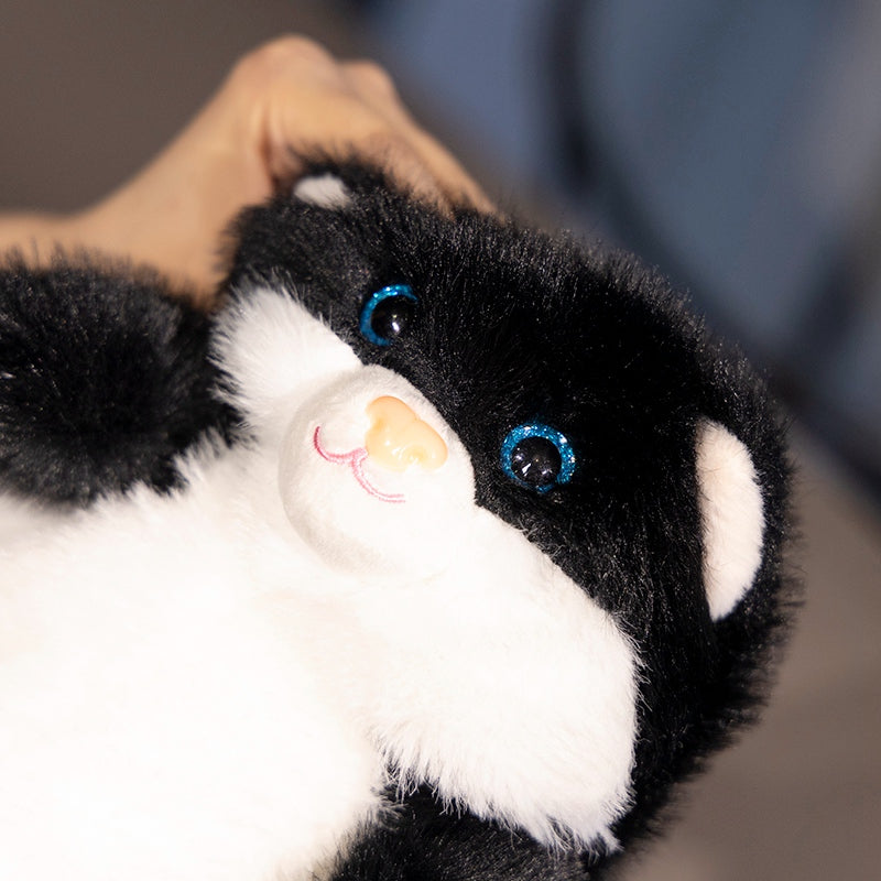 ELAINREN Black Sitting Cat Plush Toy Ultra-Soft Kitten Stuffed Kitty Doll Gifts/20cm
