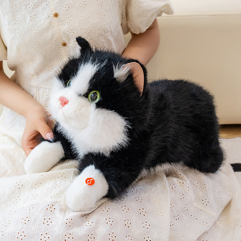 ELAINREN Lifelike Cat Plush Toy Realistic Kitten Stuffed Animals Doll Gifts/45cm
