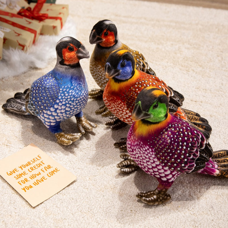 ELAINRE Realistic Guinea Fowl plush toy Simulation Stuffed Farm Bird Doll