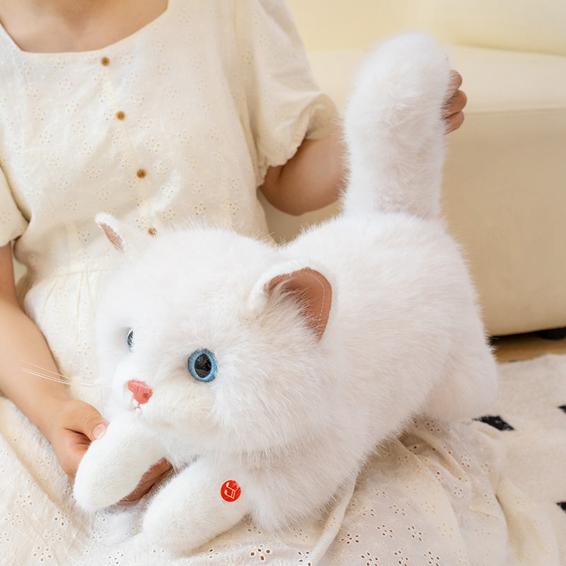 ELAINREN Lifelike Cat Plush Toy Realistic Kitten Stuffed Animals Doll Gifts/45cm