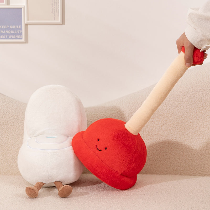 ELAINREN Creative Plush Toilet Toy Stuffed Toilet Paper Doll Cute Toilet Scraper Plushie Poop Gifts