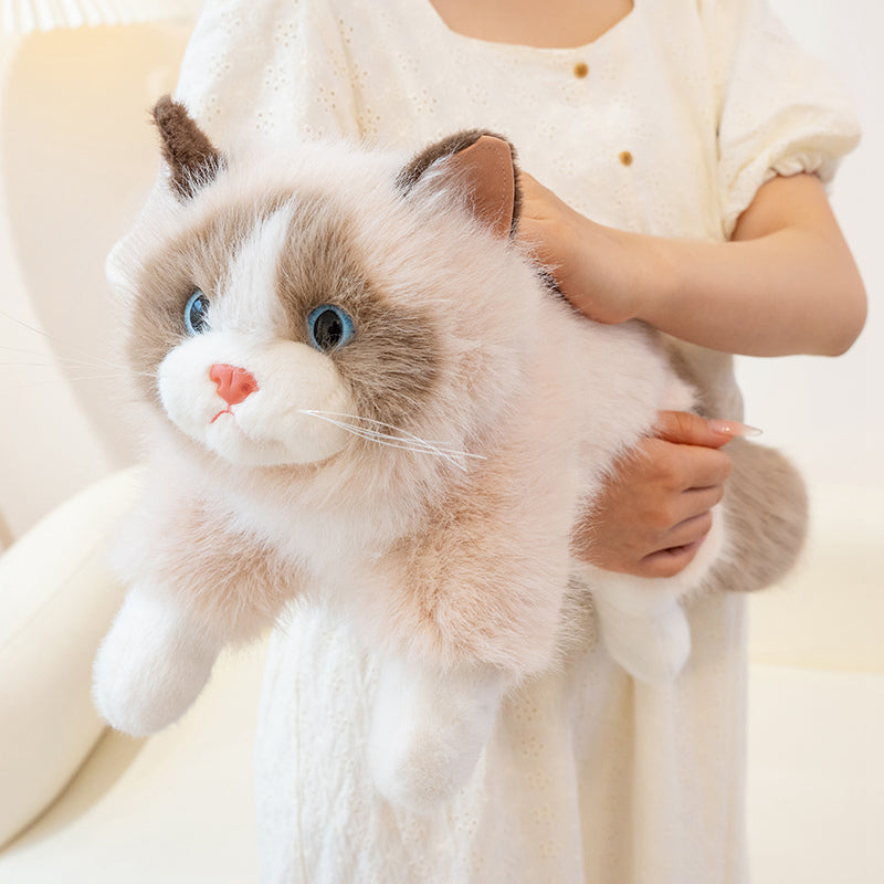 ELAINREN Lifelike Cat Plush Toy Realistic Kitten Stuffed Animals Doll Gifts/45cm