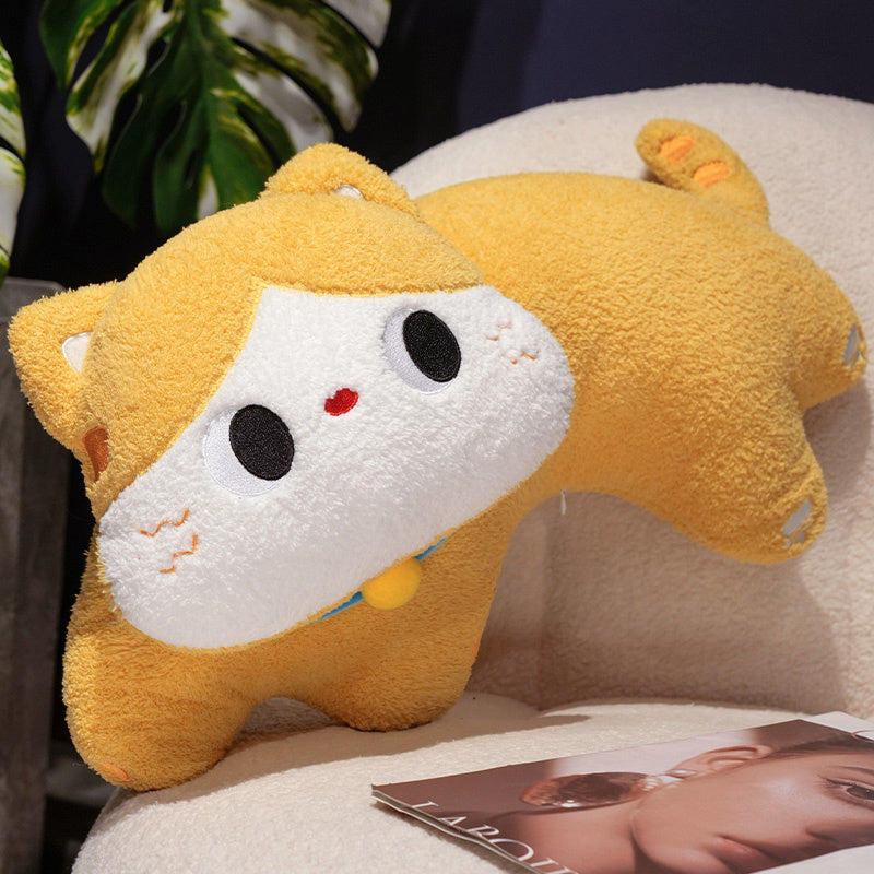 ELAINRE Soft Cat Shape Plush Toy Pillow Stuffed Kitten Doll  Cushion/50cm