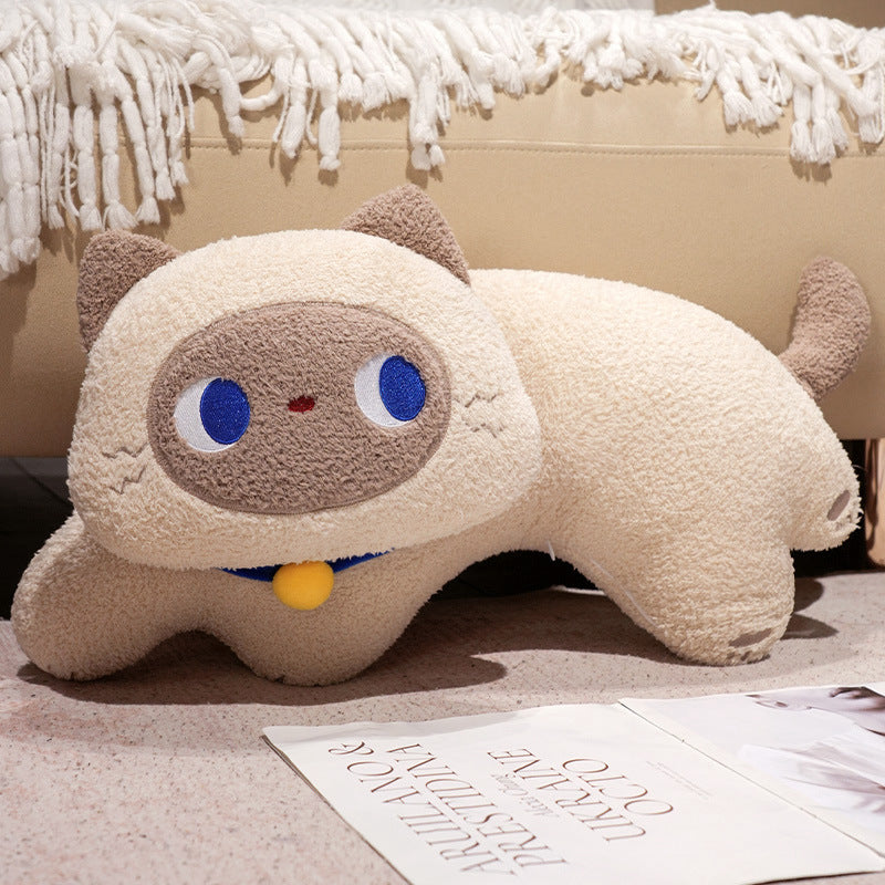 ELAINRE Soft Cat Shape Plush Toy Pillow Stuffed Kitten Doll  Cushion/50cm