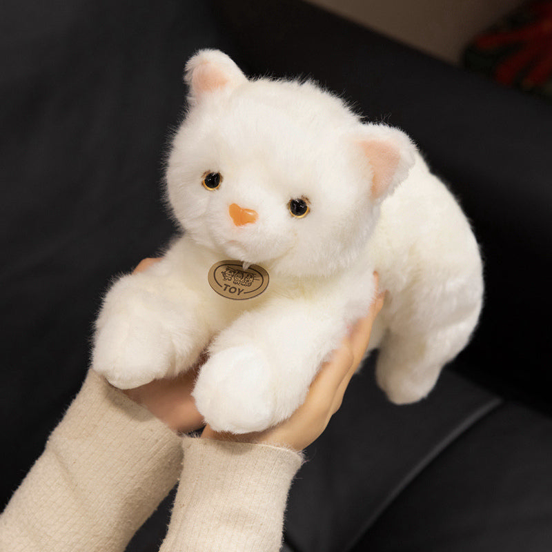 ELAINREN Realisitc White Kitten Stuffed Animals Toy GIfts