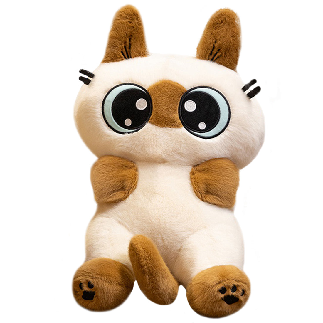 ELAINREN Cute Siamese Cat Stuffed Animal Toy Cartoon Siamese Kitten Plush Gifts/33cm