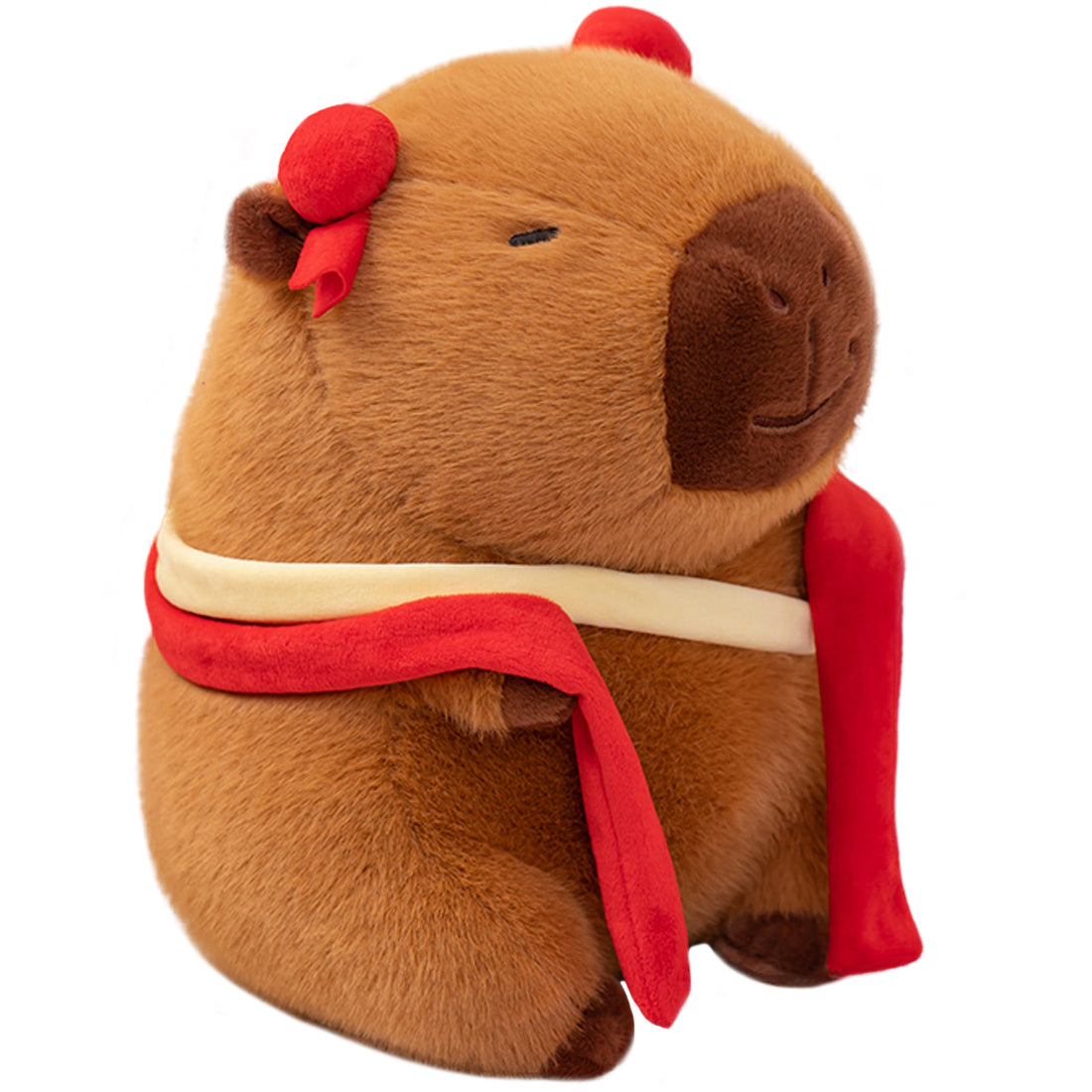 ELAINREN Cute Plush Capybara Dress Up Like Ne zha, Soft Nezha Capybara Stuffed Toy Gifts/20cm