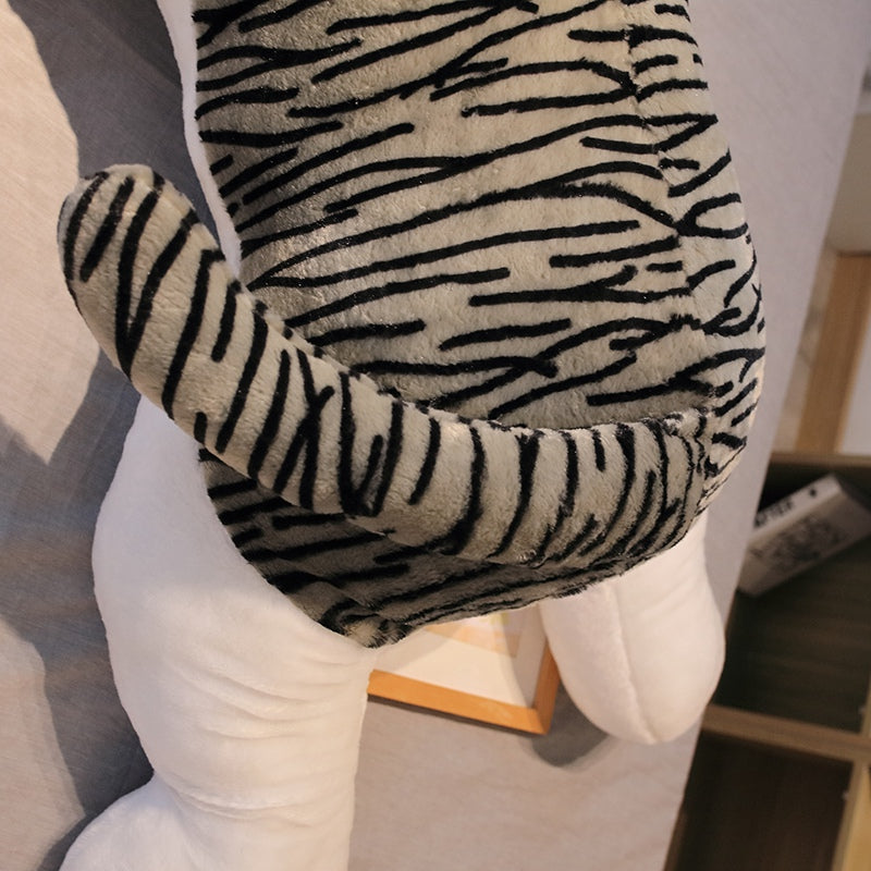 ELAINREN Gray Stripeed Tabby Cat Stuffed Pillow Ultra-Soft Kitten Shape Plush Toy GIfts/50cm